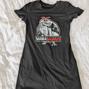 Black Mamasaurus Graphic T-Shirt Dress